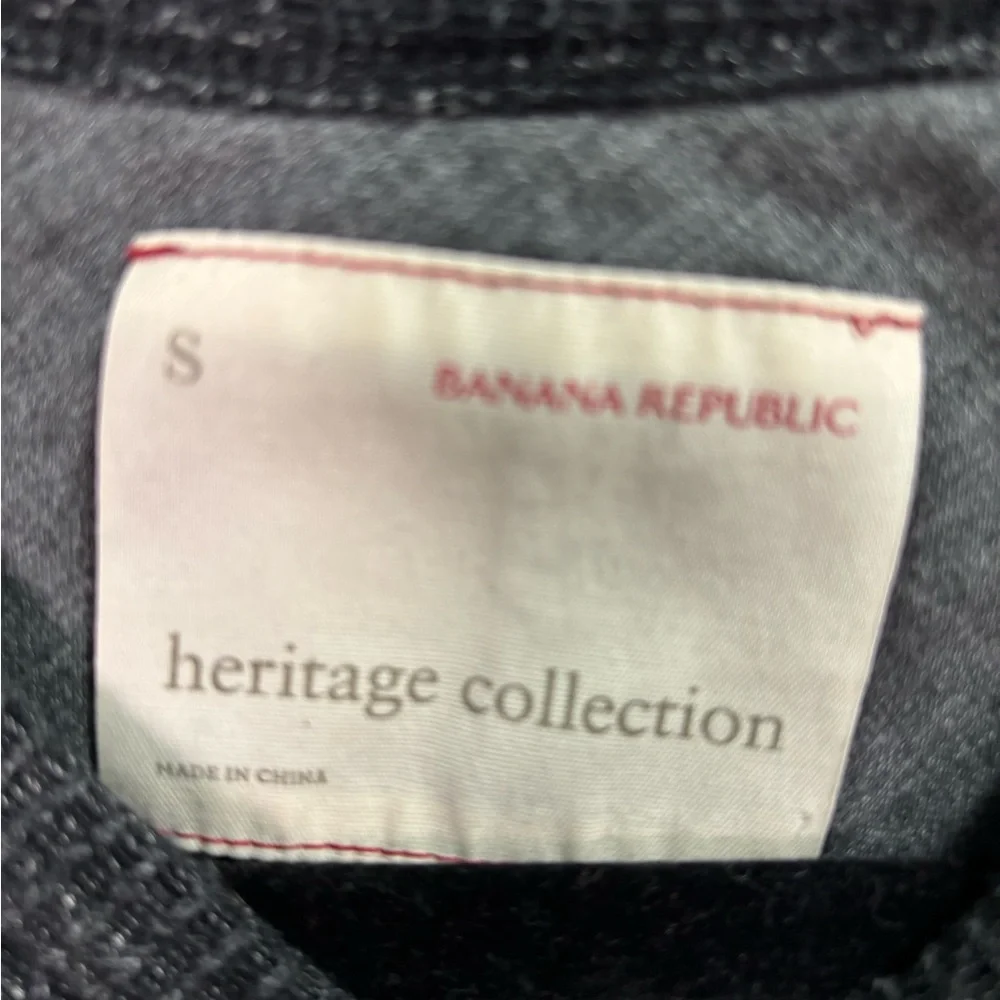 Banana Republic Mens Heritage Collection Waffle Knit Pullover Shirt Charcoal S‎